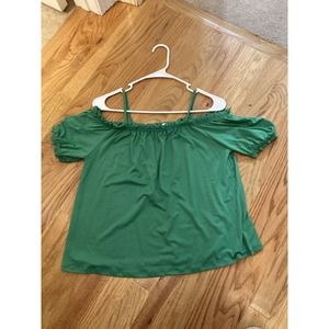 Love J ‎ Women's Off The Shoulder Blouse Size Large Green